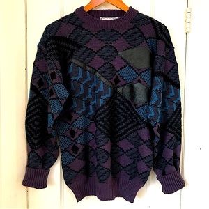 Slouchy Patterned Knit Sweater